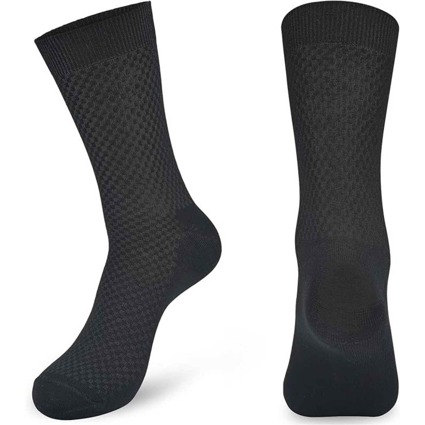 Mens Plain Black Thin Casual Cotton Rich Socks - 10 Pack