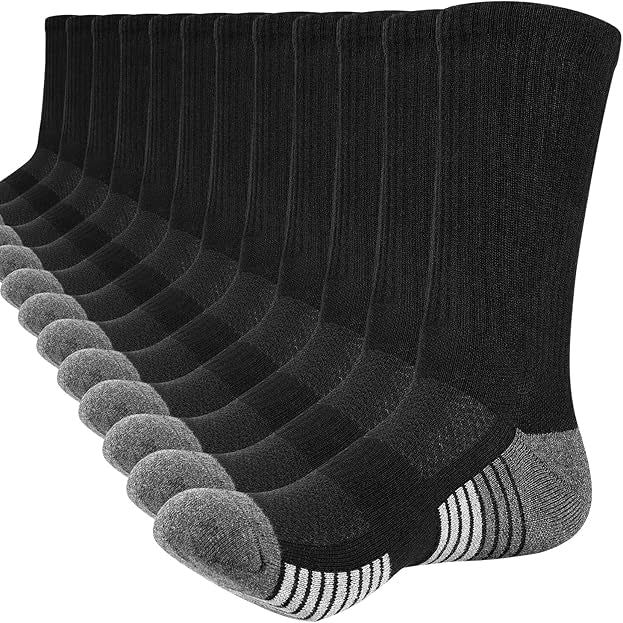 Mens Thermal Winter Athletic Breathable Socks - 6 Pairs