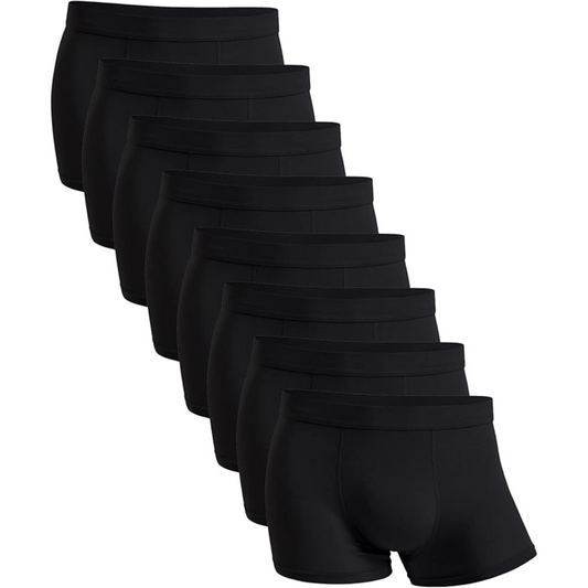 Mens Soft Bamboo Boxer Shorts Black - 7 Pack